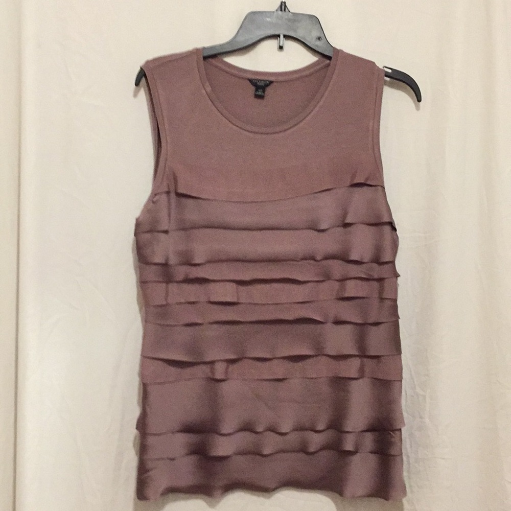 Ann Taylor Large petite sleeveless rose tan top